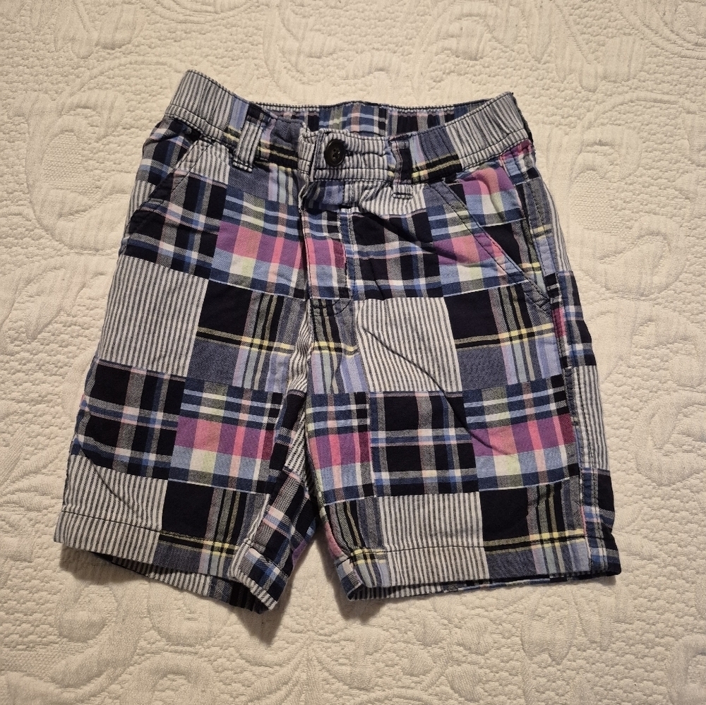 Gymboree boys size 2T Outlet madras printed back elastic waist 2 pockets